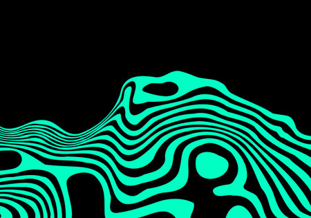 Elegant vector background with smoothly curved stripes in a green color for modern design.のイラスト素材