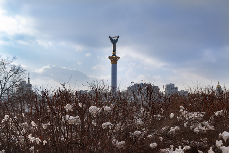 The Monument of Independence was erected in 2001 in honor of the 10th anniversary of the independence of Ukraineのeditorial素材
