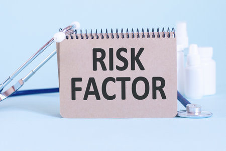 Risk Factor - diagnosis written on a white piece of paper. Treatment and prevention of disease. Medical concept. Selective focusの写真素材