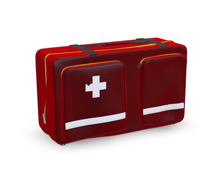 three-dimensional medical bag on white backgroundの写真素材