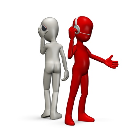 Operator helps to call him a man. 3d renderの写真素材