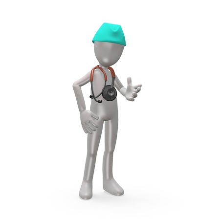 Doctor with a stethoscope. 3d renderの写真素材