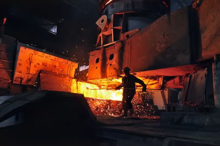 heavy industry metallurgical metallurgist at workの写真素材