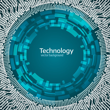 Vector circuit circle background.  HUD elementのイラスト素材
