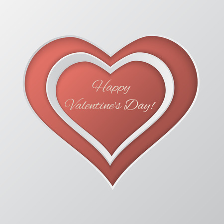 Valentine`s day vector background.  Paper cut hearts. Card templateのイラスト素材