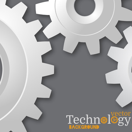 White 3d gears  on the gray background.  Infographic template. Vector design. eps10のイラスト素材