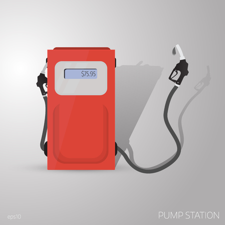 Illustration of red petrol station.のイラスト素材