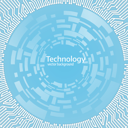 Vector circuit circle background. Paper cut style. HUD elementのイラスト素材