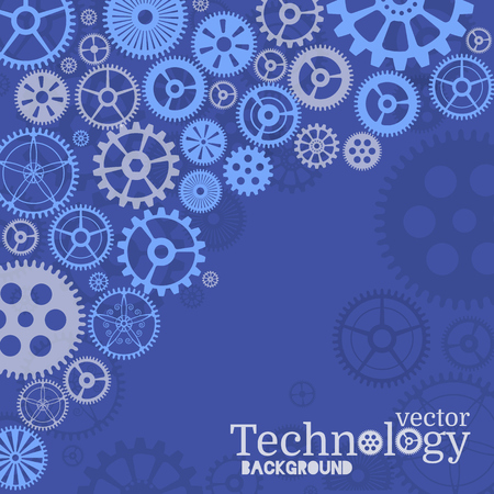 Technology background with gear wheel, cover template. Vector background.のイラスト素材