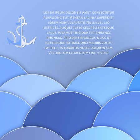 Abstract marine vector background in material design style.のイラスト素材
