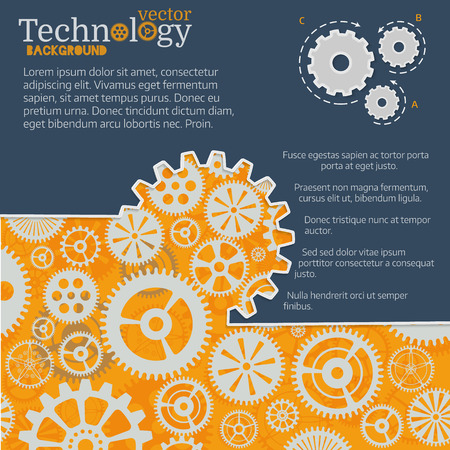Circular infographic. Chart, diagram, graph with  gears. Cover vector  template.のイラスト素材