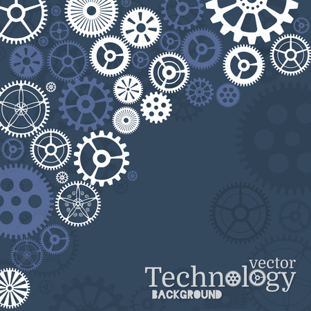 Technology background with gear wheel, cover template. Vector background.のイラスト素材