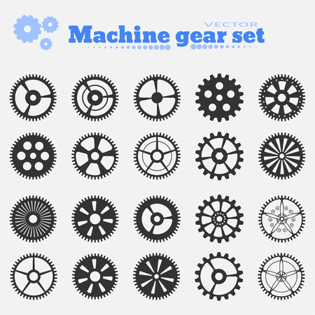 Cogwheel collection machine gear, set of gear wheels vector illustrationのイラスト素材
