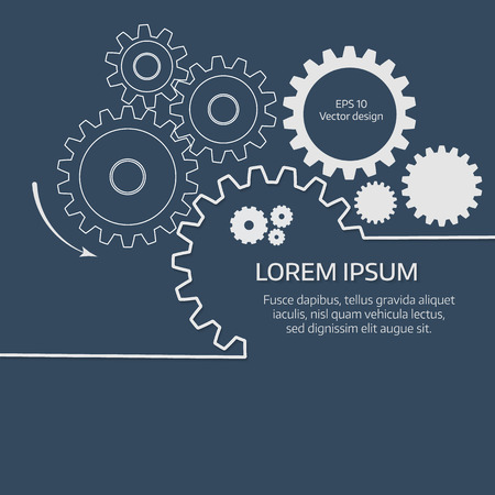 Circular infographic. Chart, diagram, graph with  gears. Cover vector  template.のイラスト素材