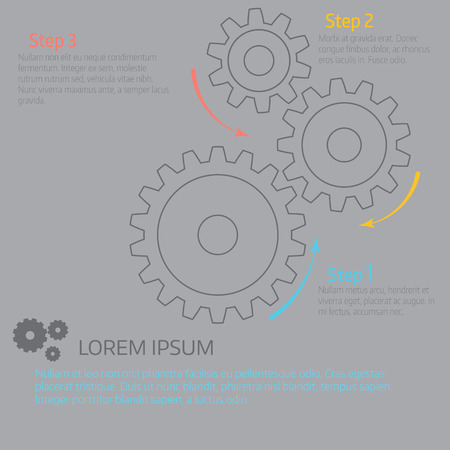 Circular infographic. Chart, diagram, graph with  gears. Cover vector  template.のイラスト素材