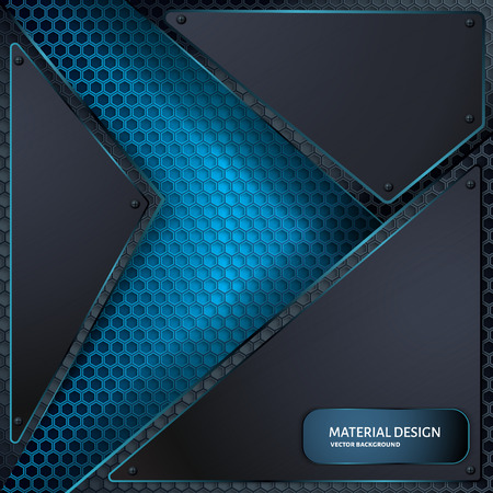 Abstract vector background.  Overlapping carbon grid. Material Design style. Hexagon grid. Vector design. Technology backgroundのイラスト素材