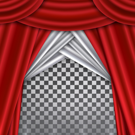 Red curtain on theater or cinema stage.のイラスト素材