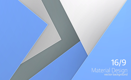 Abstract vector background.  Overlapping paper. Material Design style.  Vector design.  16:9のイラスト素材