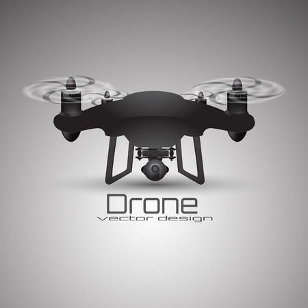 Vector illustration of camera drone  Drone logo vector, icon, black and whiteのイラスト素材