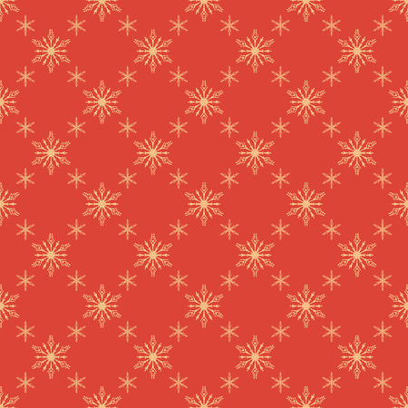 Red seamless snowflake pattern. Vector Design.のイラスト素材