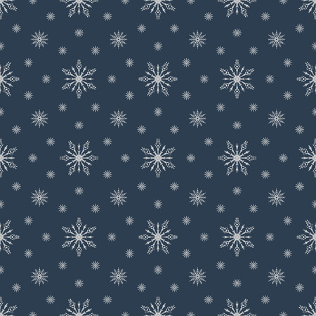Blue seamless snowflake pattern. Vector Design.のイラスト素材