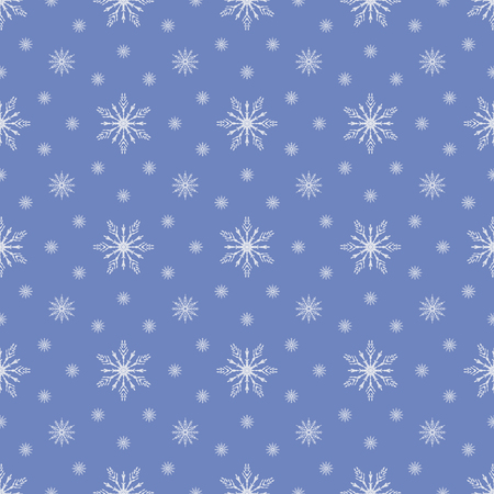 Blue seamless snowflake pattern. Vector Design.のイラスト素材