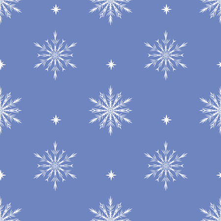 Vector seamless pattern with snowflakes. Winter background. Vector Designのイラスト素材