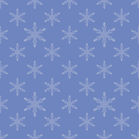 Blue seamless snowflake pattern. Vector Design.のイラスト素材
