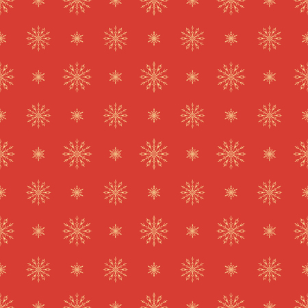 Vector seamless red pattern with  white snowflakes. Winter background. Vector Designのイラスト素材