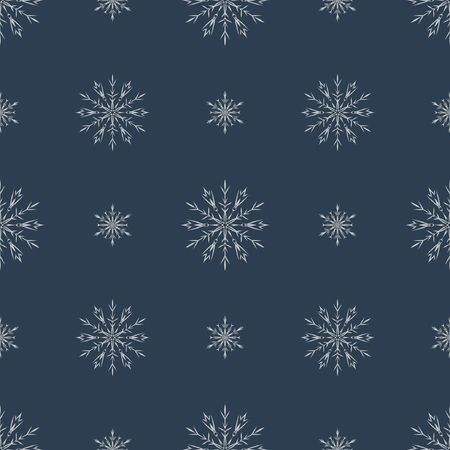 Vector seamless pattern with snowflakes. Winter background. Vector Designのイラスト素材