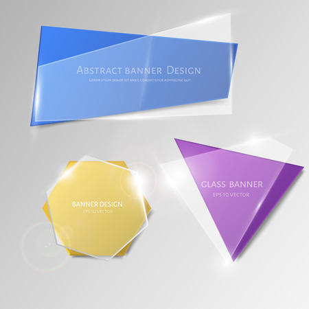 Abstract vector glass banner set. Vector illustration. Eps10のイラスト素材
