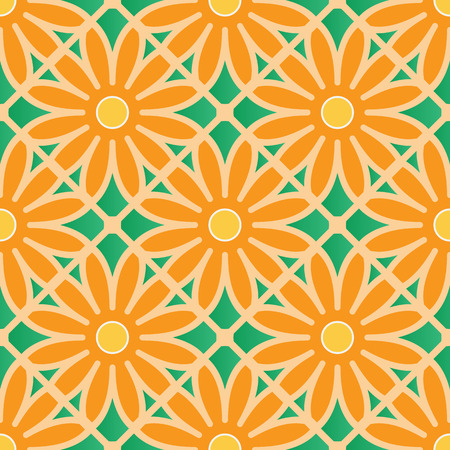 Vector illustration Seamless pattern of colorful floral vectorのイラスト素材