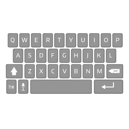 Vector illustration of vector modern keyboard of smartphone, alphabet buttonsのイラスト素材
