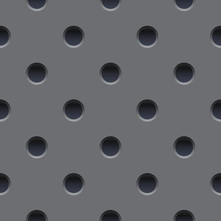 Seamless wallpaper of perforated gray metal plate.のイラスト素材
