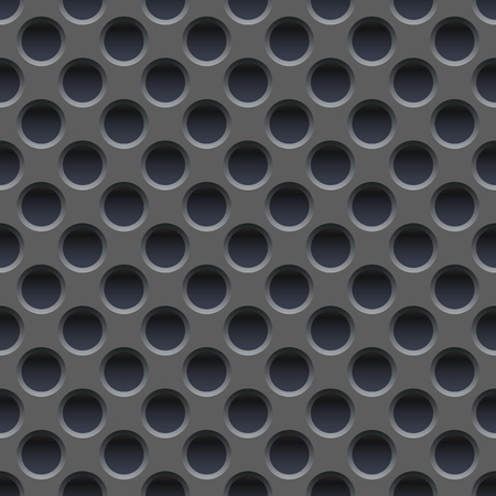 Seamless wallpaper of perforated gray metal plate.のイラスト素材