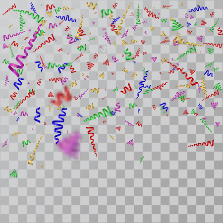 Colorful Confetti Falling On Transparent  Background. Illustrationのイラスト素材