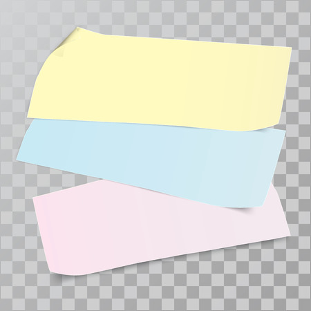 Colorful Pieces of paper.  illustation on transparent background.のイラスト素材