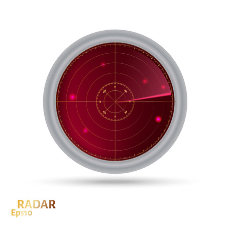 Vector illustration  of red radar screen. eps 10 vectorのイラスト素材