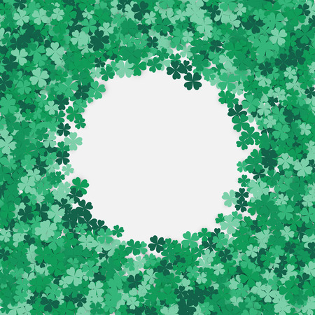 Happy Saint Patrick's Day Background. Clover, shamrock isolated on white background.Vector illustrationのイラスト素材
