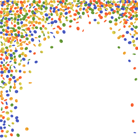 Vector illustration of a colorful party background with confetti and space for your textのイラスト素材
