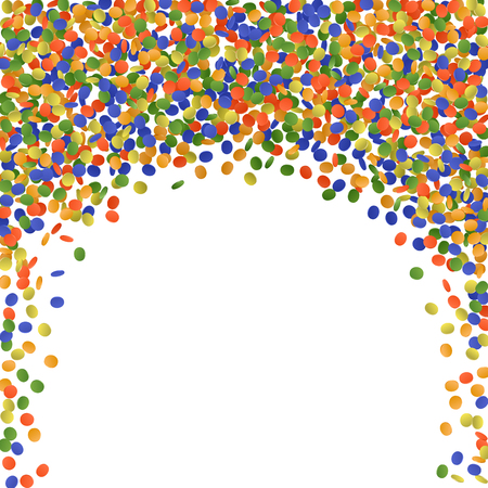Vector illustration of a colorful party background with confetti and space for your textのイラスト素材