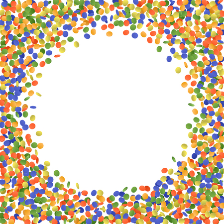 Vector illustration of a colorful party background with confetti and space for your textのイラスト素材
