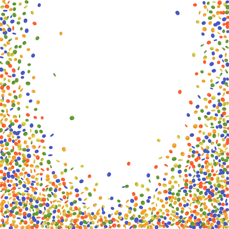 Vector illustration of a colorful party background with confetti and space for your textのイラスト素材