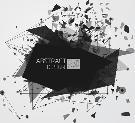 Abstract explosion banner. Isolated on white background. Burst particles. Empty space for text. Vector illustration.のイラスト素材