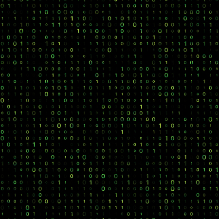 Green binary computer code  vector background.  Vector illustrationのイラスト素材