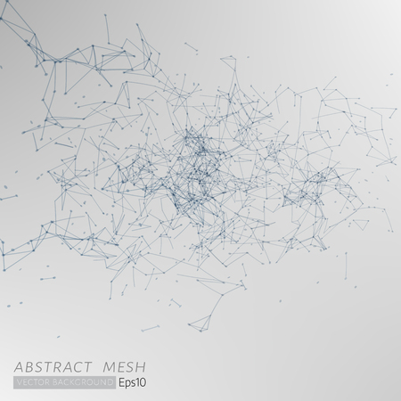 3D grey Abstract Mesh Background with Circles, Lines and Shapes.  EPS10 Design Layout for Your Businessのイラスト素材