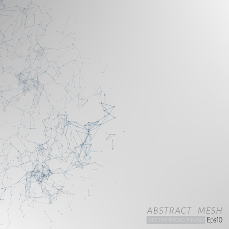 3D grey Abstract Mesh Background with Circles, Lines and Shapes.  EPS10 Design Layout for Your Businessのイラスト素材
