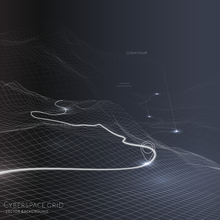 navigator vector background. 3d technology vector mapのイラスト素材