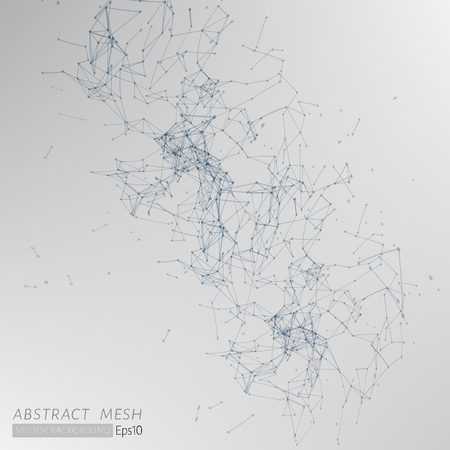 3D grey Abstract Mesh Background with Circles, Lines and Shapes.  EPS10 Design Layout for Your Businessのイラスト素材
