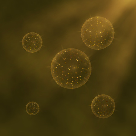 Vector illustration of  futuristic background with  plexus digital sphere . Viruses researching conceptのイラスト素材